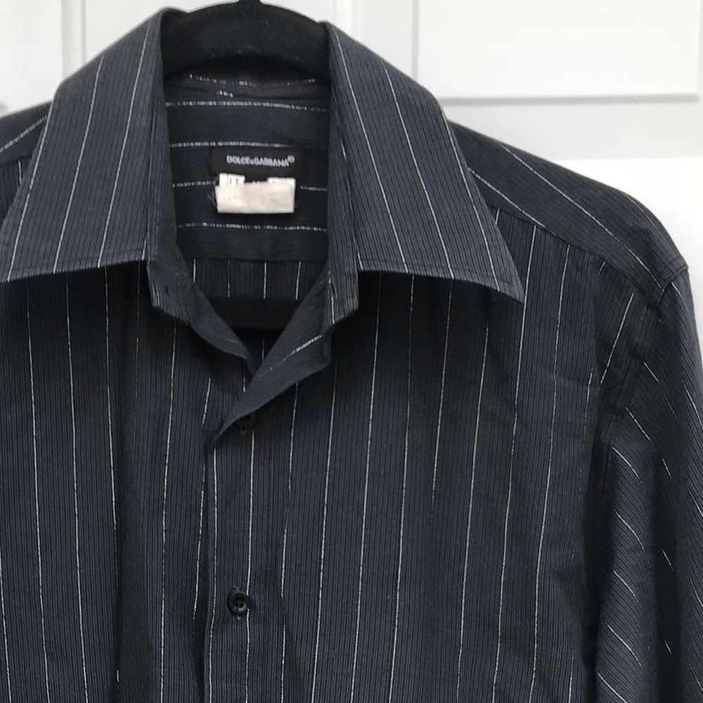 Dolce & Gabbana Metallic Striped Button Up Shirt